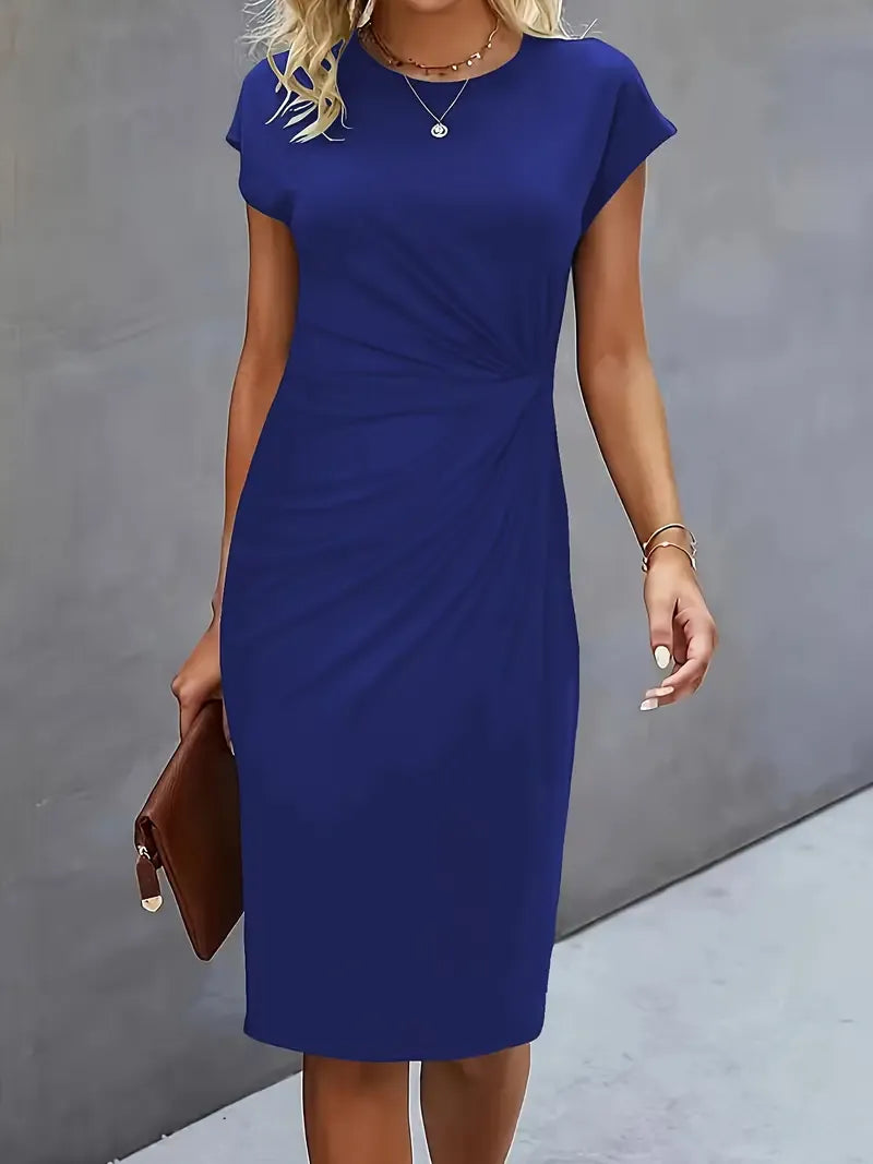 Amyrose Vestido Midi para Mujer – Vestido Elegante Oficina Formal Chic