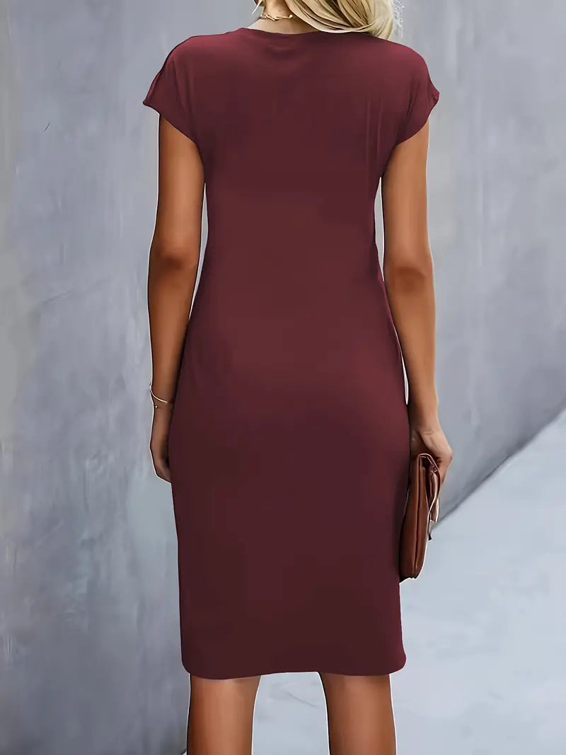 Katrien Vestido Midi para Mujer – Vestido Elegante Minimalista Chic Moderno