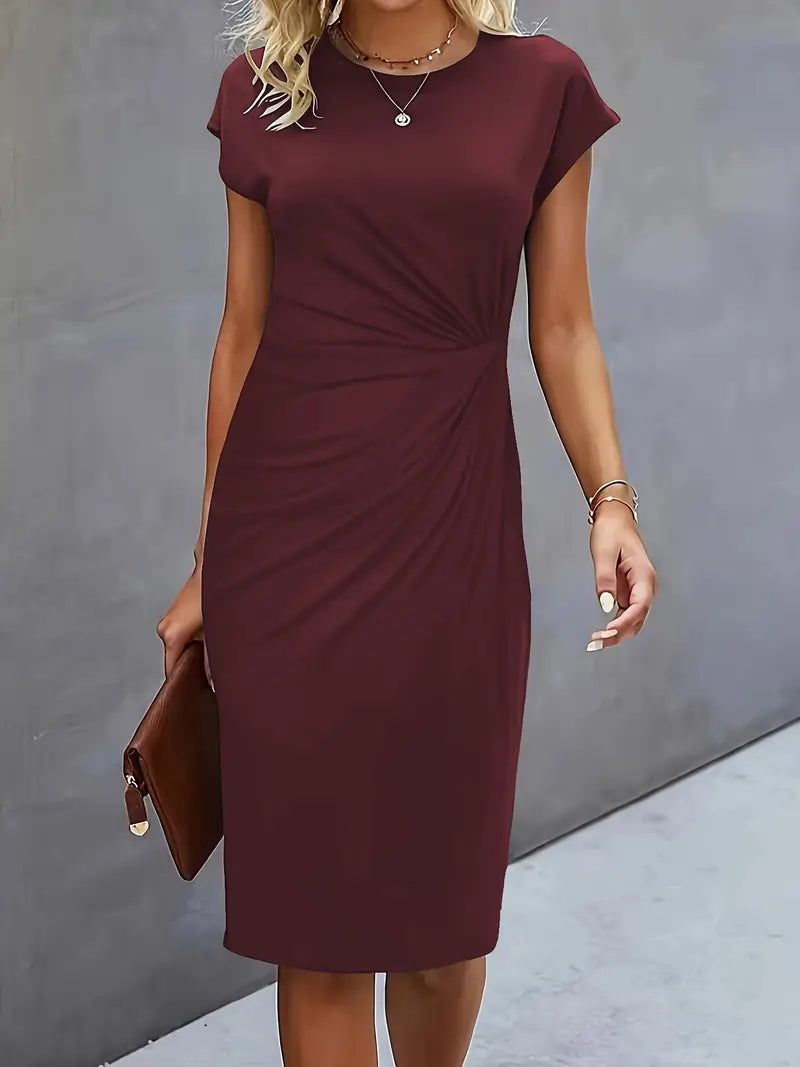 Katrien Vestido Midi para Mujer – Vestido Elegante Minimalista Chic Moderno