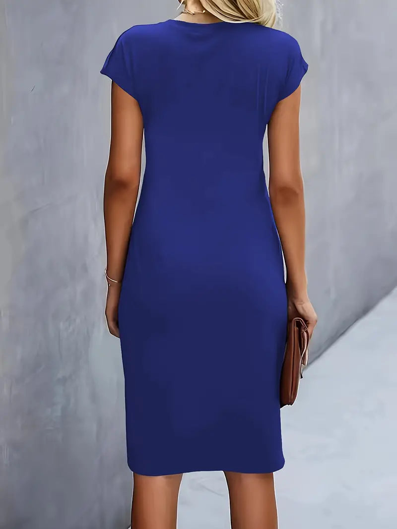 Katrien Vestido Midi para Mujer – Vestido Elegante Minimalista Chic Moderno