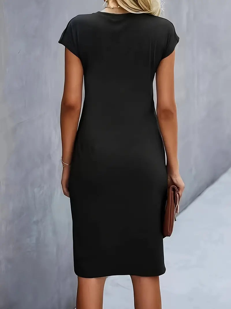 Katrien Vestido Midi para Mujer – Vestido Elegante Minimalista Chic Moderno