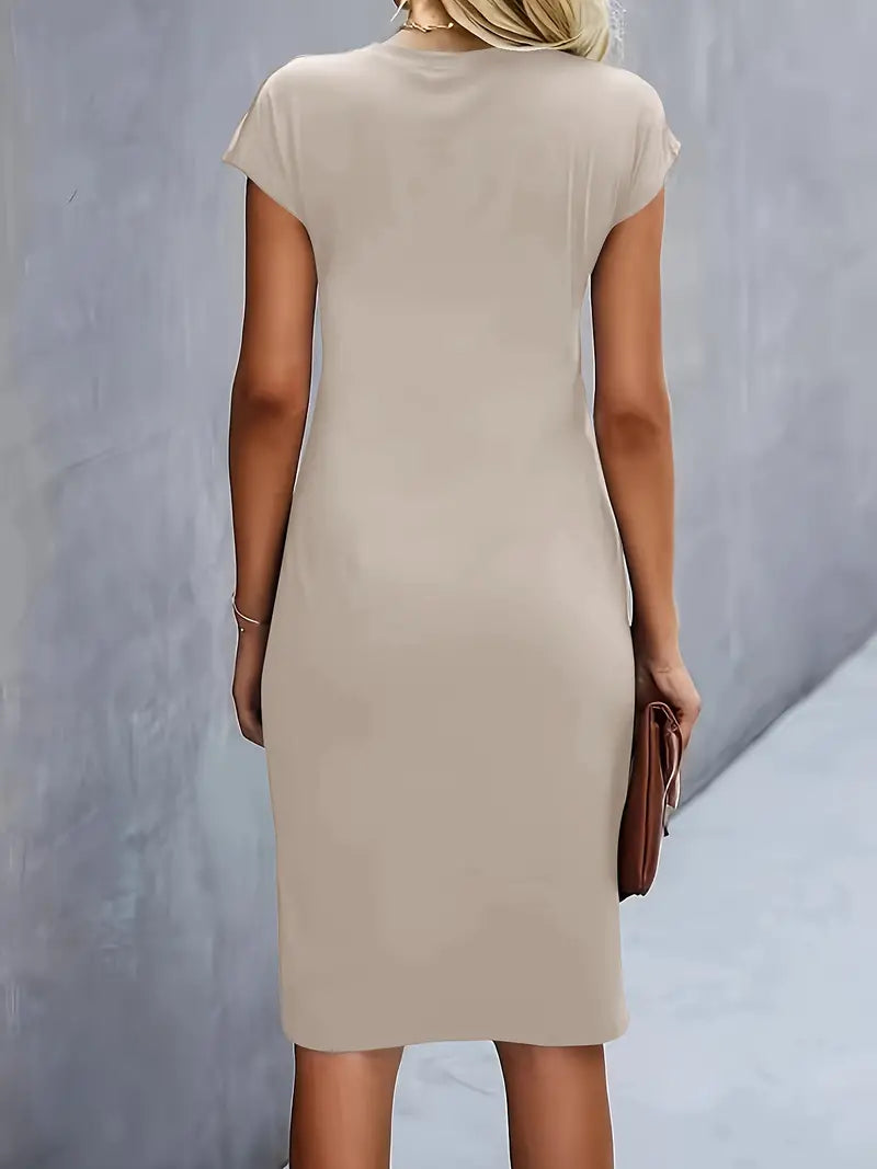 Katrien Vestido Midi para Mujer – Vestido Elegante Minimalista Chic Moderno