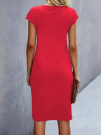 Katrien Vestido Midi para Mujer – Vestido Elegante Minimalista Chic Moderno