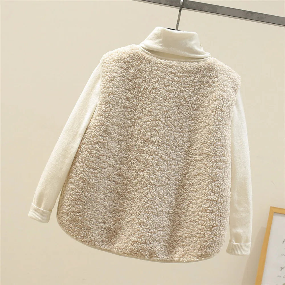 Kate Chaleco Sherpa para Mujer – Gilet sin Mangas Cálido y Casual Chic