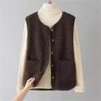 Kate Chaleco Sherpa para Mujer – Gilet sin Mangas Cálido y Casual Chic