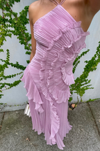 Guendalina Vestito Lungo Plissettato da Donna – Vestito Halter Elegante da Festa