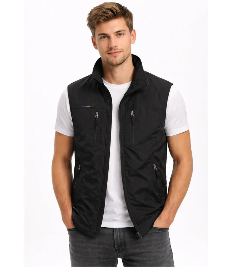 Carter Chaleco Outdoor Hombre – Ligero, Cuello Alto y 4 Bolsillos con Cremallera