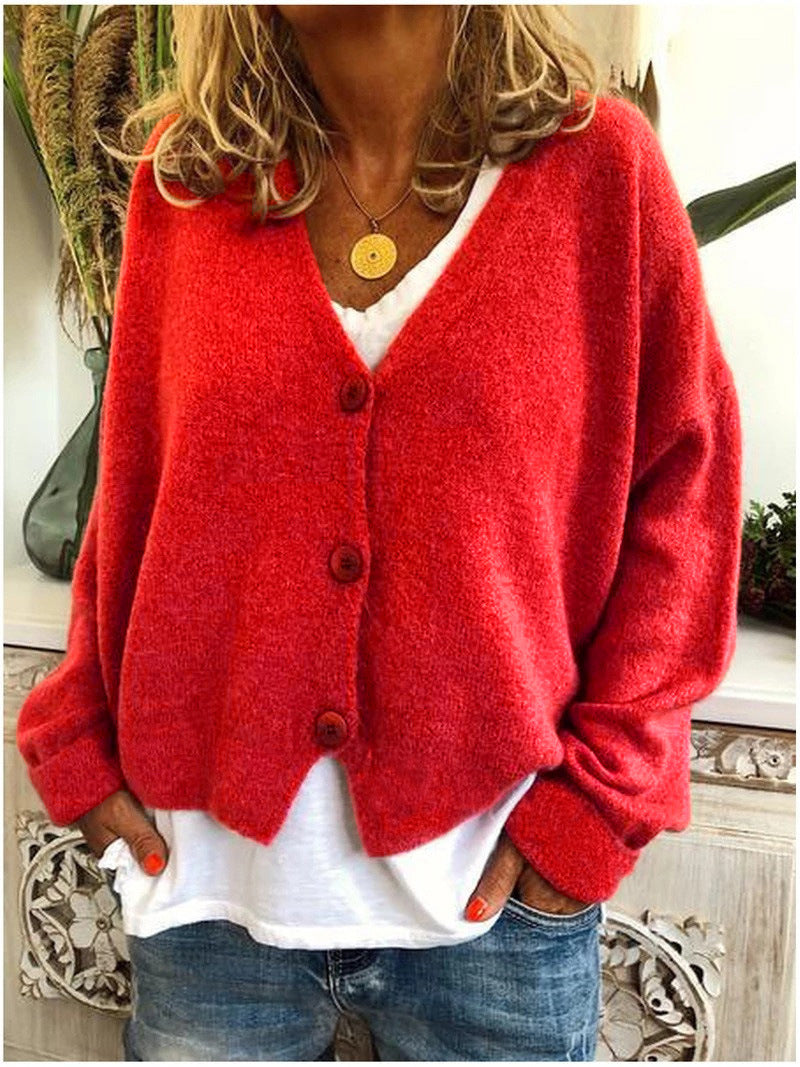 Rowyn Cárdigan para Mujer – Jersey Punto Escote V Elegante Casual Chic