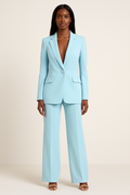 Valentina Ensemble satiné pour femme – Costume élégant avec pantalon large et blazer moderne