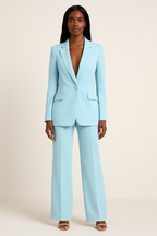 Valentina Ensemble satiné pour femme – Costume élégant avec pantalon large et blazer moderne
