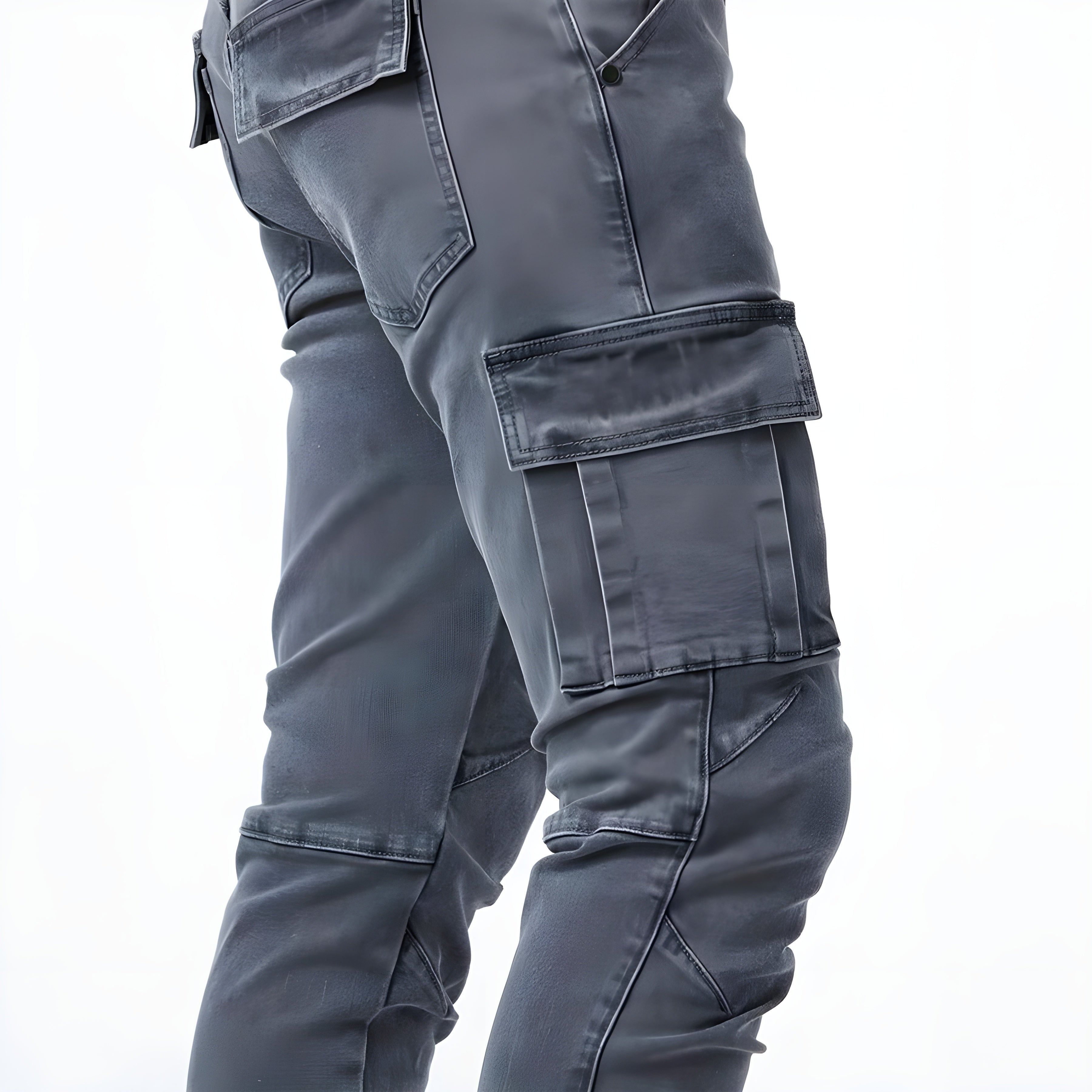 Francois Pantalón Cargo Vaquero para Hombre – Jeans Elásticos Casual Chic