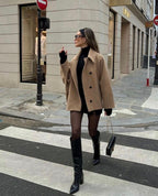 Amelia Manteau Femme – Manteau Oversize en Laine Élégant et Chaud pour l'Hiver
