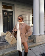 Amelia Manteau Femme – Manteau Oversize en Laine Élégant et Chaud pour l'Hiver