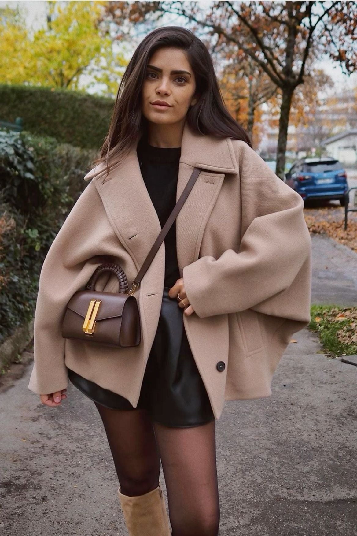 Amelia Manteau Femme – Manteau Oversize en Laine Élégant et Chaud pour l'Hiver