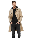 Gian trench-coat pour homme – manteau croisé élégant décontracté chic moderne