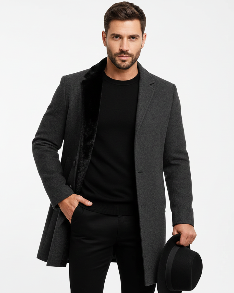 Ian Manteau Long d'Hiver pour Homme – Manteau Élégant Coupe-vent Chic