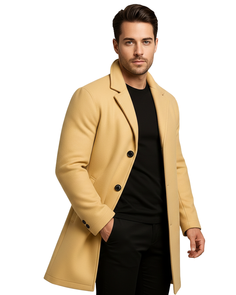 Ian Abrigo Largo de Invierno para Hombre – Abrigo Elegante Cortaviento Chic