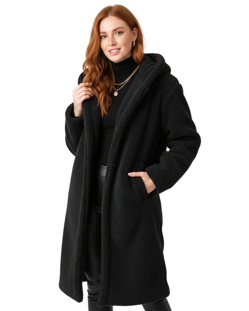 Nelia Abrigo Teddy para Mujer – Abrigo Oversize Suave Elegante Invierno Chic
