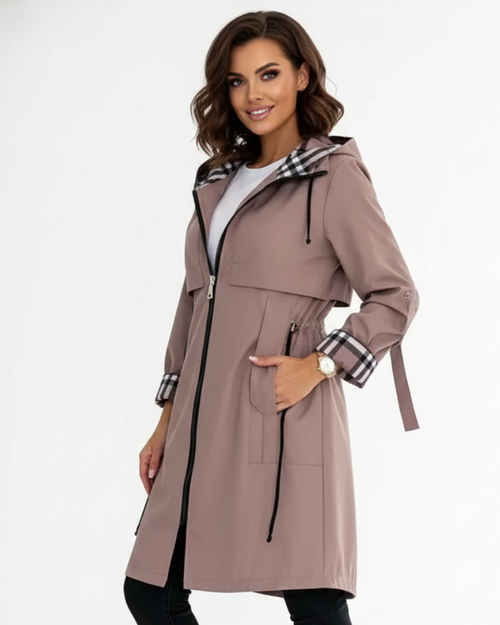 Alyssa Abrigo Impermeable para Mujer – Chaqueta Cortaviento Elegante con Capucha