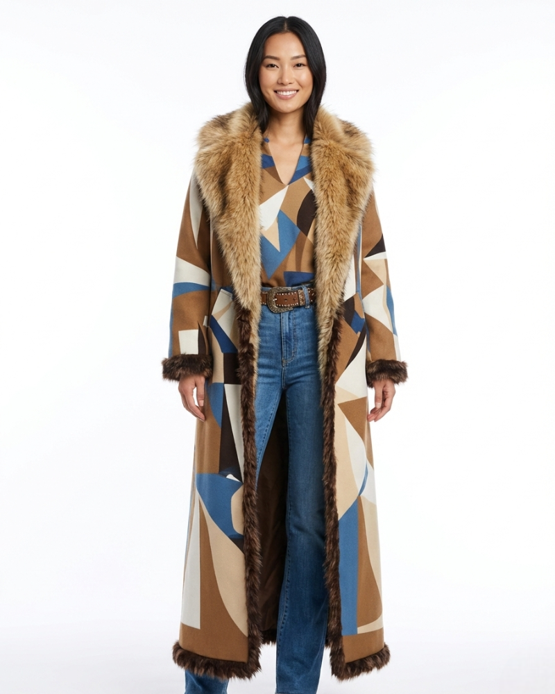 Isabella Abrigo Boho Largo para Mujer – Manteau Étnico Chic Invierno