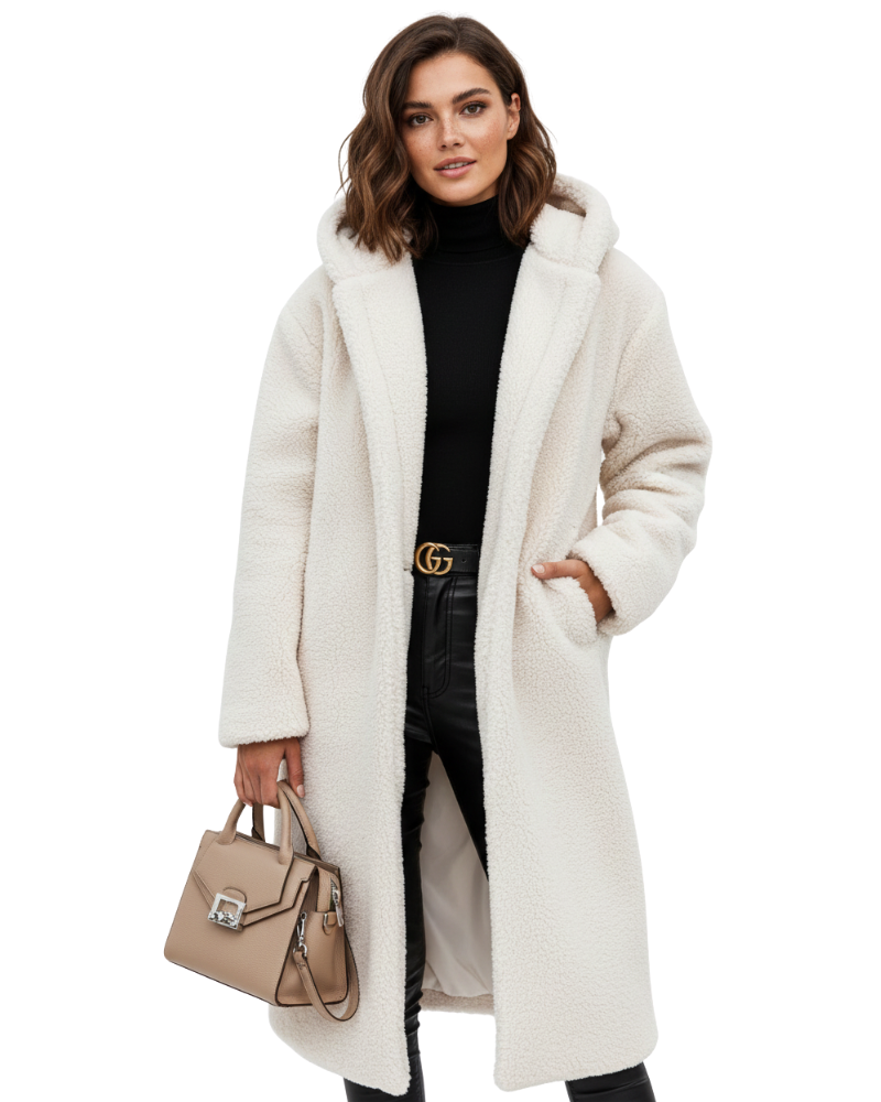 Nelia Abrigo Teddy para Mujer – Abrigo Oversize Suave Elegante Invierno Chic