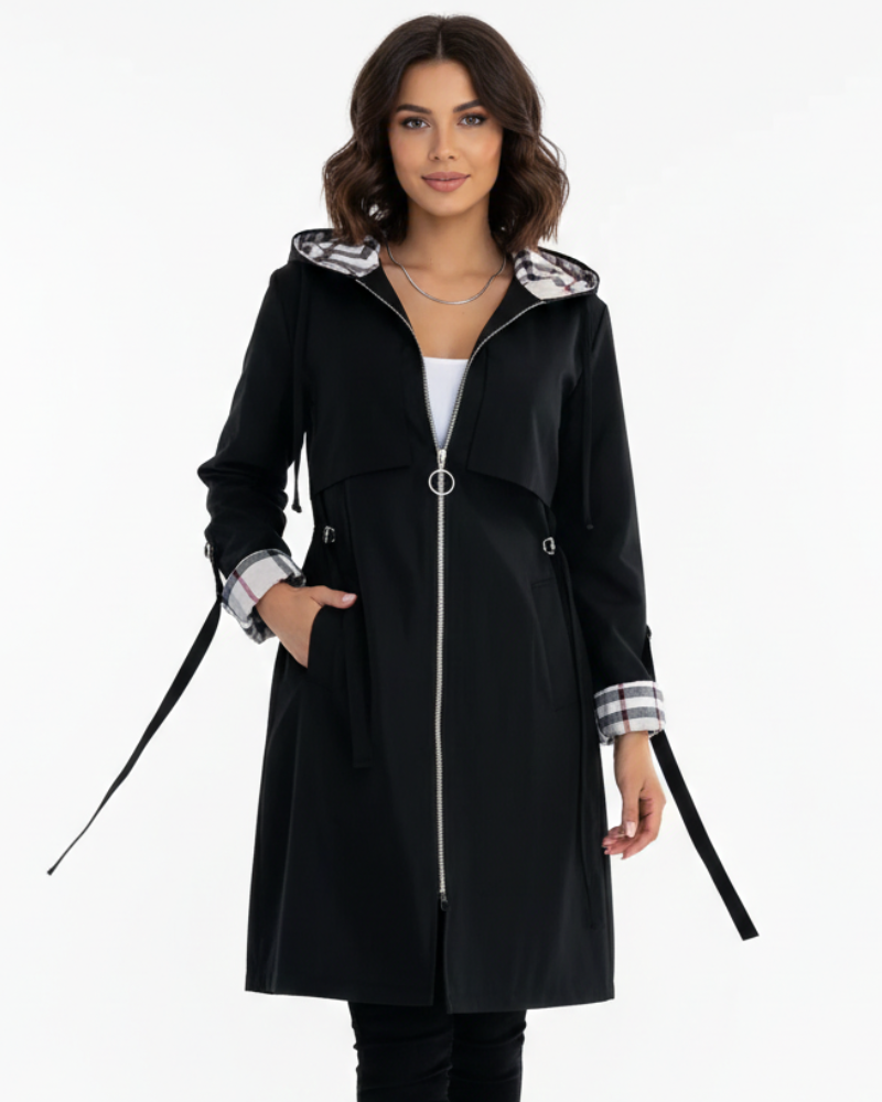 Alyssa Abrigo Impermeable para Mujer – Chaqueta Cortaviento Elegante con Capucha