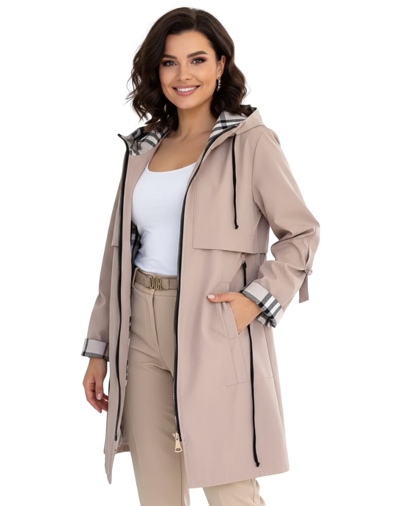Alyssa Abrigo Impermeable para Mujer – Chaqueta Cortaviento Elegante con Capucha