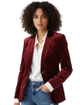 Victoria Blazer in Velluto Donna – Giacca Verde Elegante con Bottoni Dorati