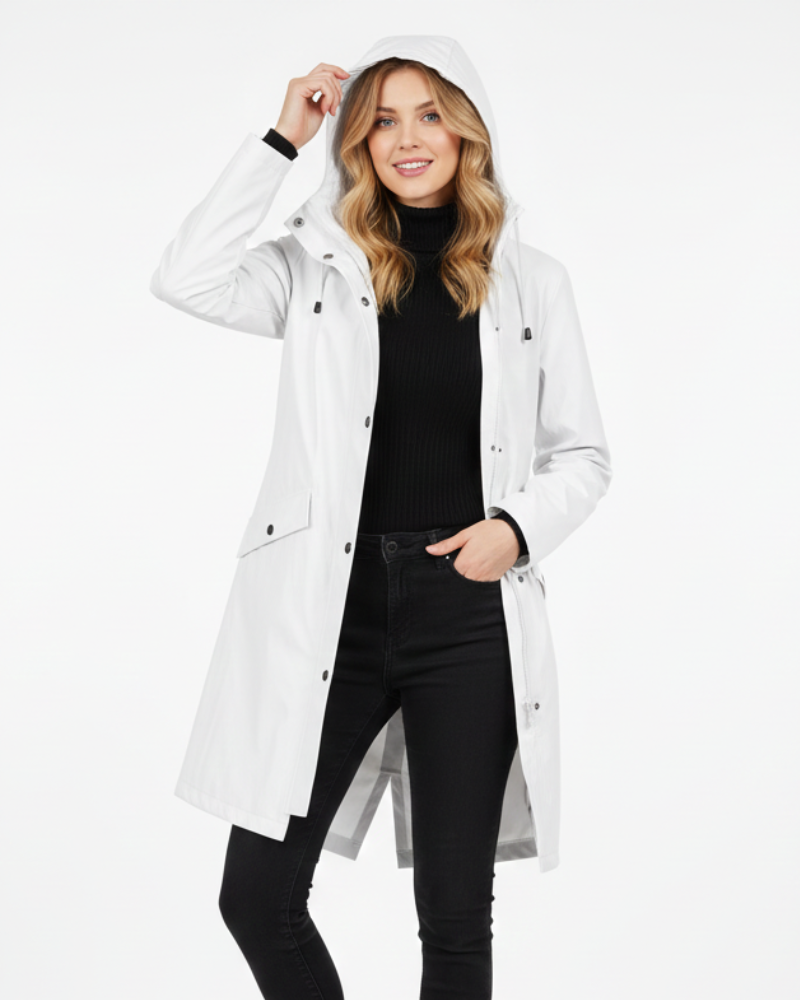 Clyde Gabardina Impermeable para Mujer – Abrigo Cortaviento Elegante Moderno
