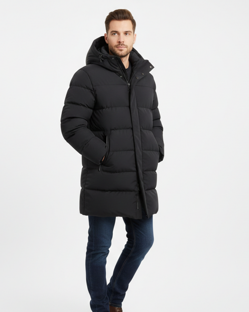 Arlo Abrigo Puffer Largo para Hombre – Chaqueta de Invierno Cálida y Moderna