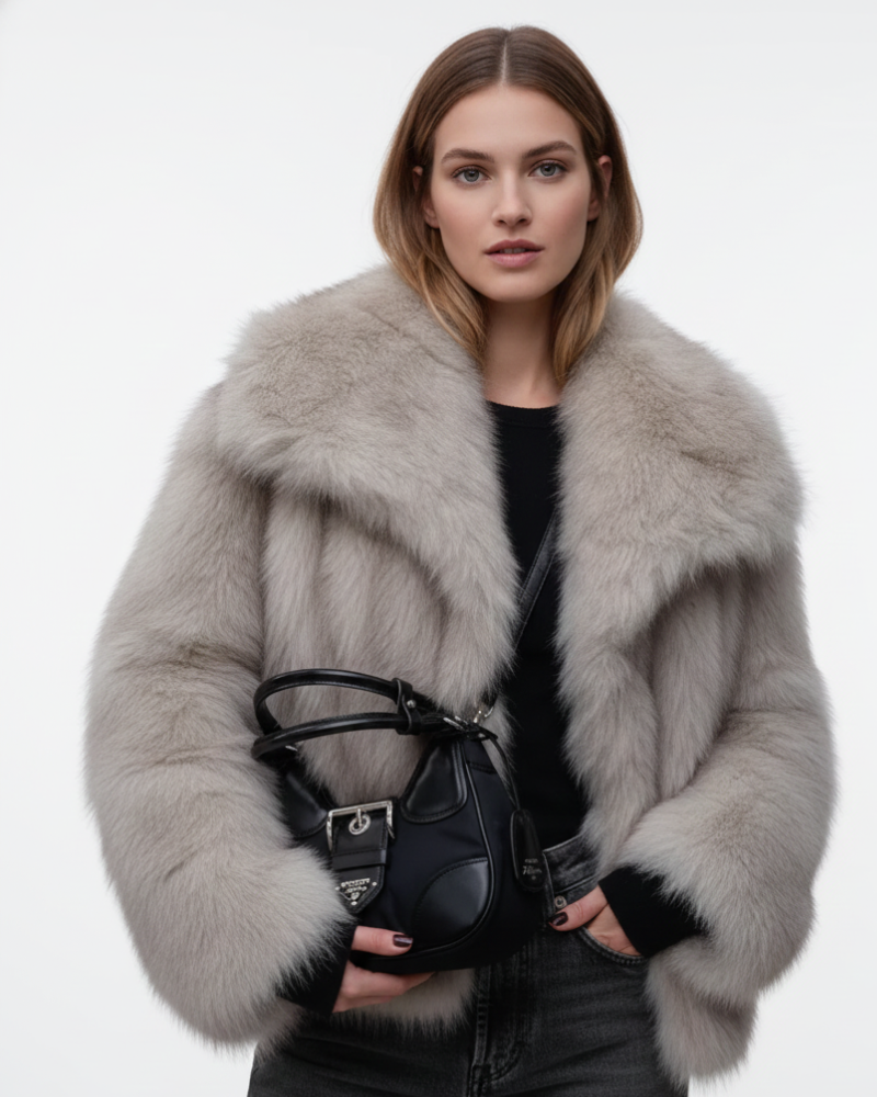 Julia Abrigo de Pelo Sintético para Mujer – Chaqueta Elegante Cálida y Moderna
