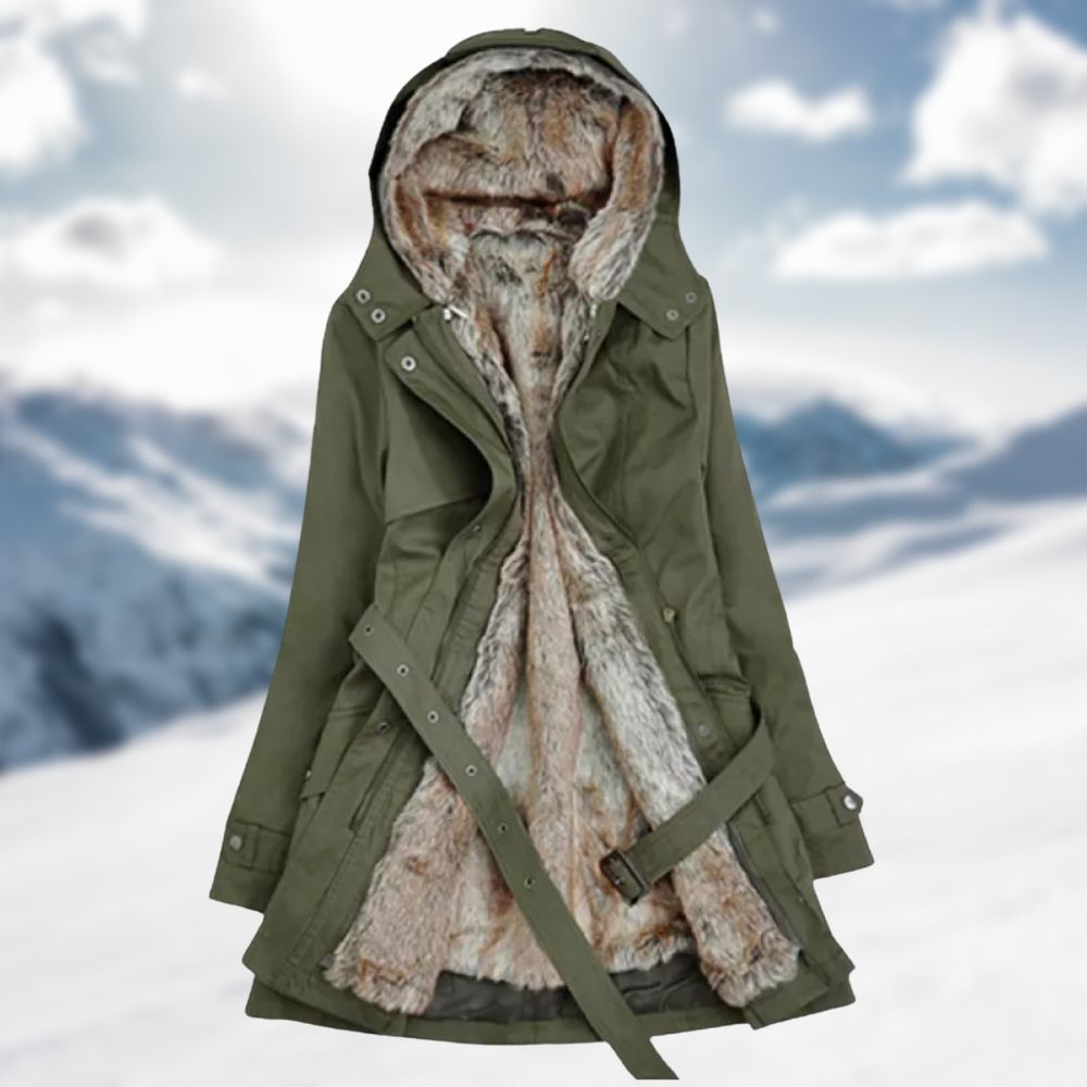 Sadie Parka Larga para Mujer – Abrigo Invierno Pelo Sintético Elegante