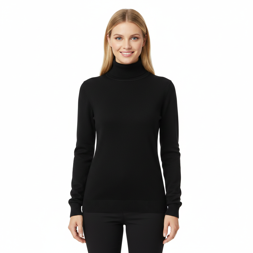 Léa Jersey de Cachemir para Mujer – Suéter de Cuello Alto Elegante Chic