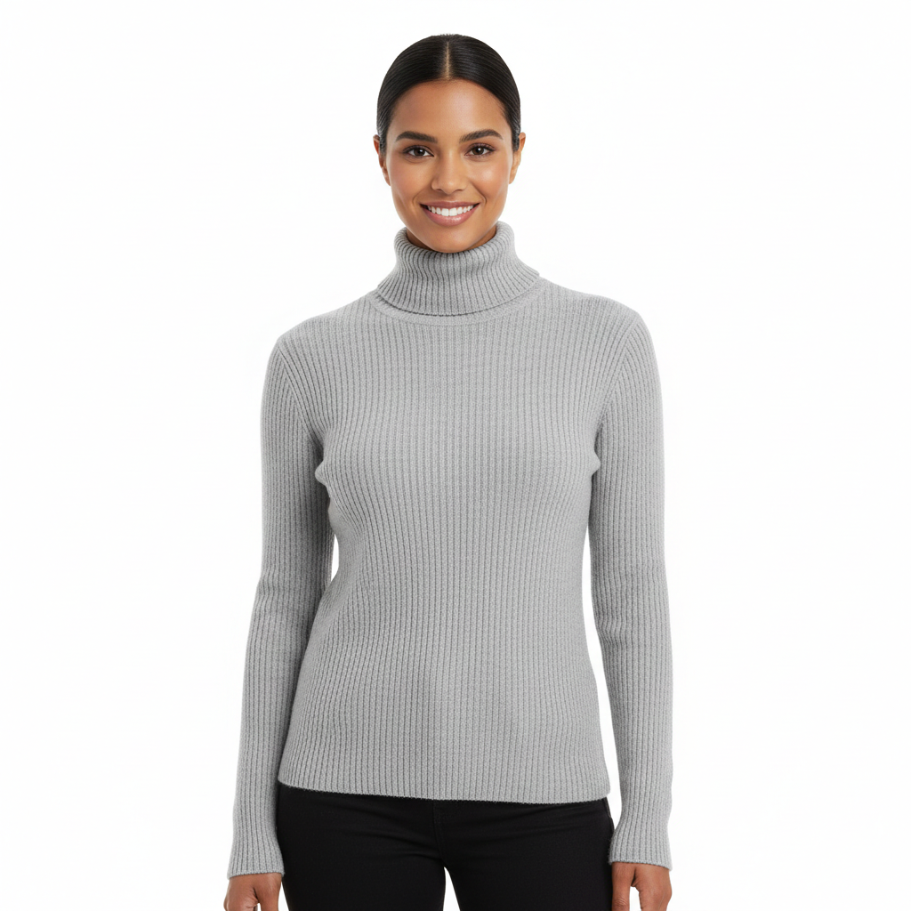 Léa Jersey de Cachemir para Mujer – Suéter de Cuello Alto Elegante Chic