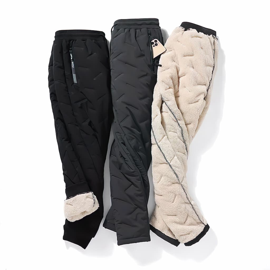 Olivia Pantalon thermique femme – Jogger imperméable avec doublure polaire et poches zippées