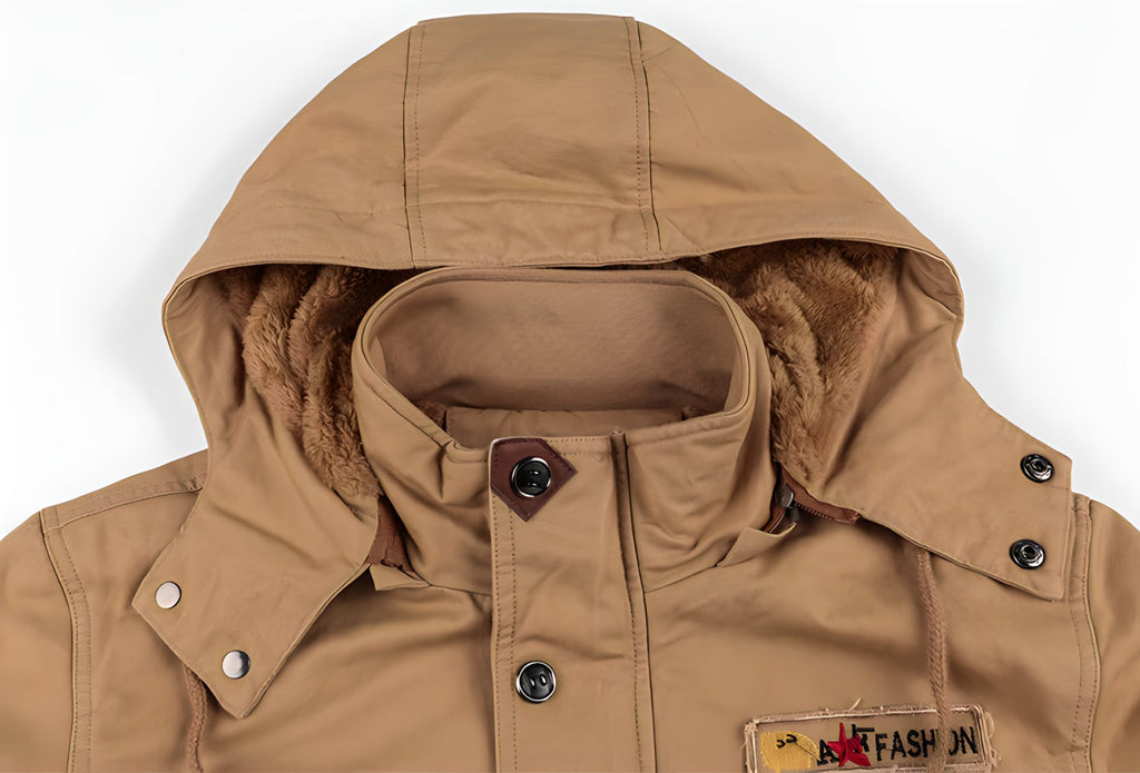Liam Veste Militaire Homme – Manteau Imperméable avec Doublure Polaire et Taille Ajustable