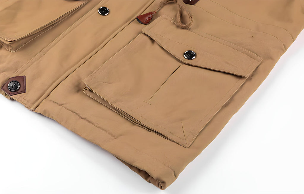 Liam Veste Militaire Homme – Manteau Imperméable avec Doublure Polaire et Taille Ajustable