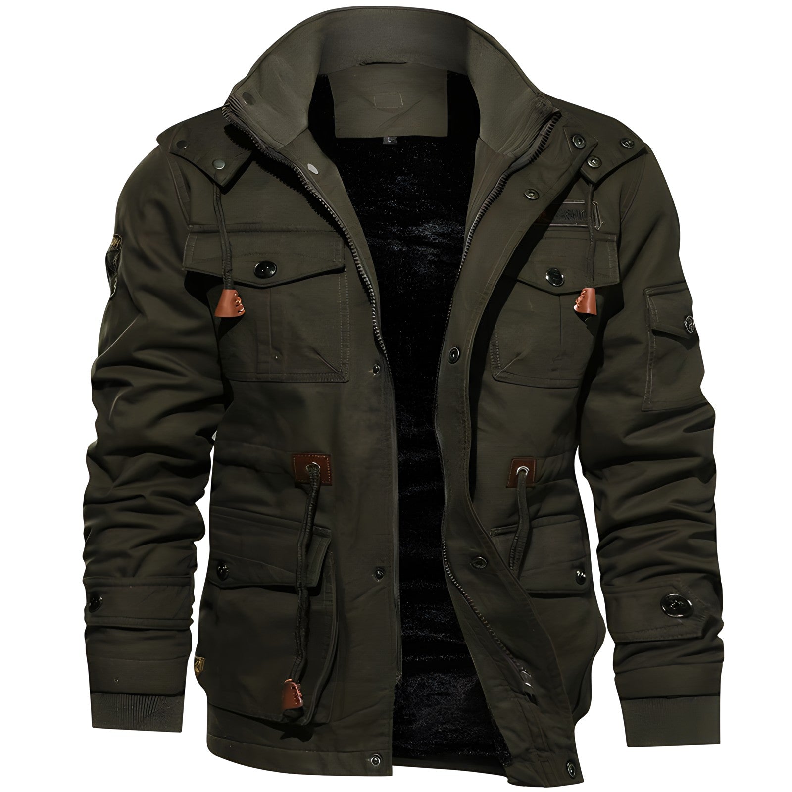 Liam Chaqueta Militar Hombre – Abrigo Impermeable con Forro Polar y Cintura Ajustable