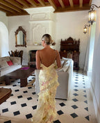 Estella Robe Longue à Volants pour Femme – Robe Élégante Dos Nu