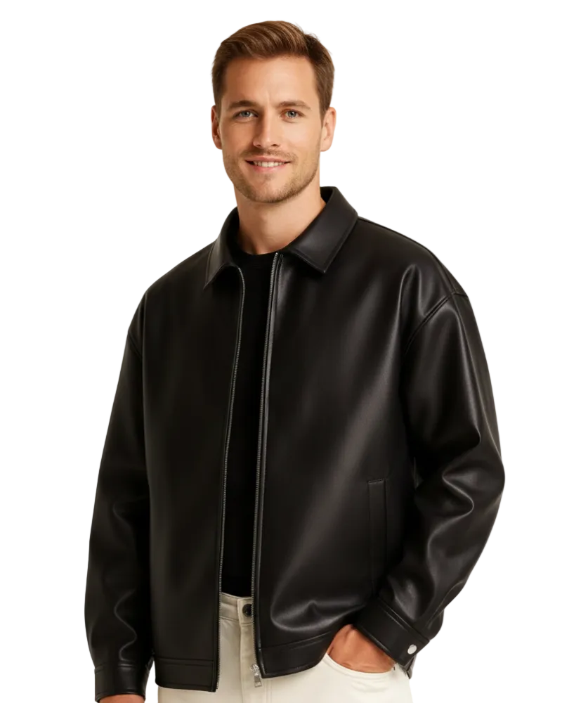 Mason Veste en Cuir pour Homme – Blouson Urbain Moderne Élégant