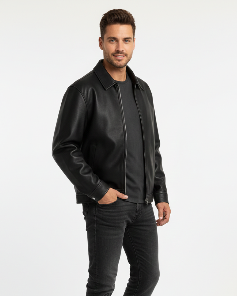 Mason Veste en Cuir pour Homme – Blouson Urbain Moderne Élégant