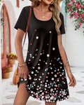 Mabel Vestido Playa Mujer – Cuello en V, Manga Corta y Tejido Elástico Ligero