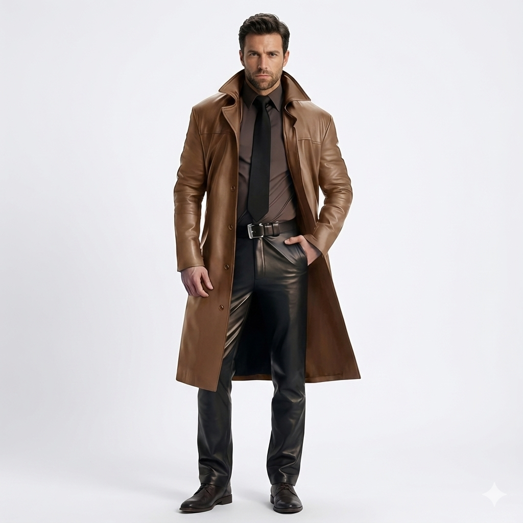Marlo Trench Largo para Hombre – Abrigo Elegante Clásico Casual Chic