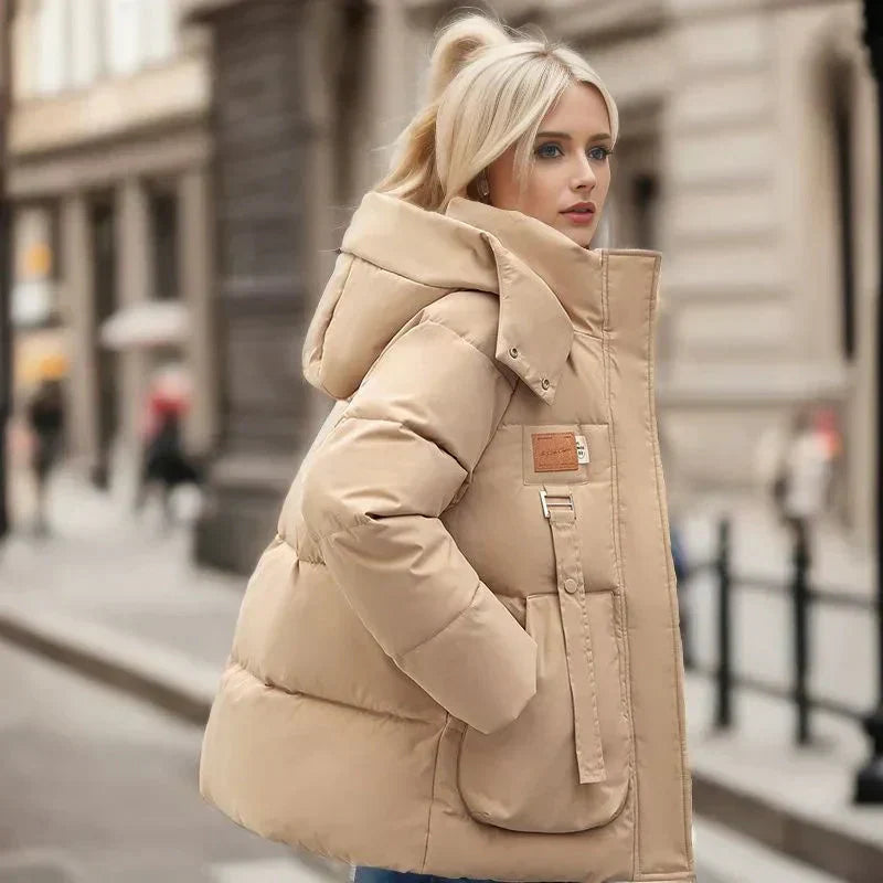 Hainie Chaqueta Puffer Impermeable para Mujer – Abrigo Oversize Invierno Chic