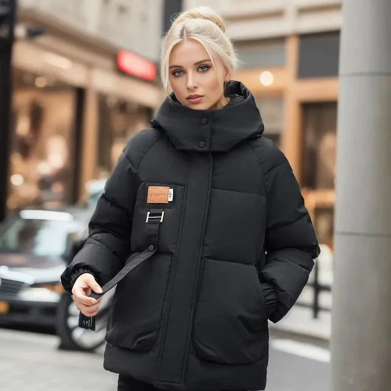 Hainie Chaqueta Puffer Impermeable para Mujer – Abrigo Oversize Invierno Chic