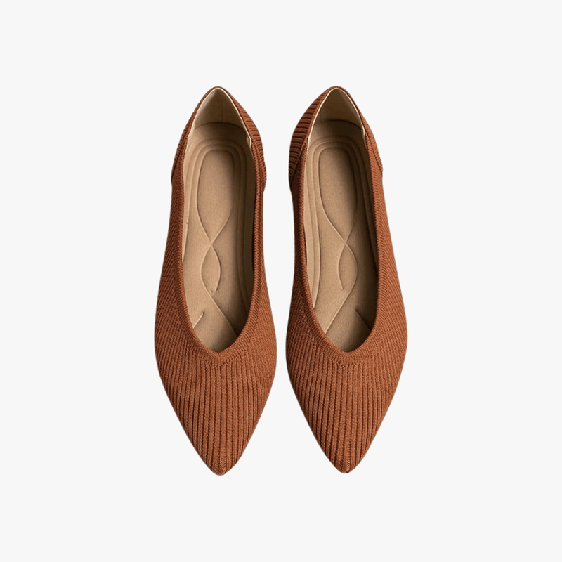 Faye Bailarinas Knit para Mujer – Zapatos Punta Fina Cómodos Casual Chic