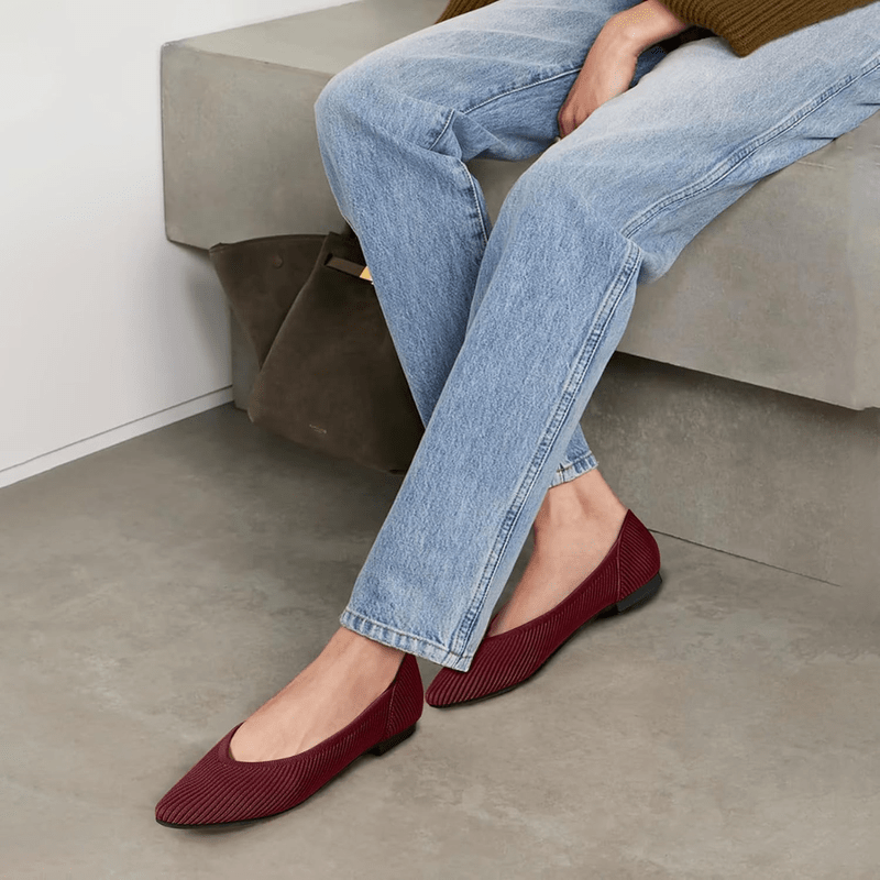 Faye Ballerine Knit da Donna – Scarpe Punta Stretta Comode Casual Chic