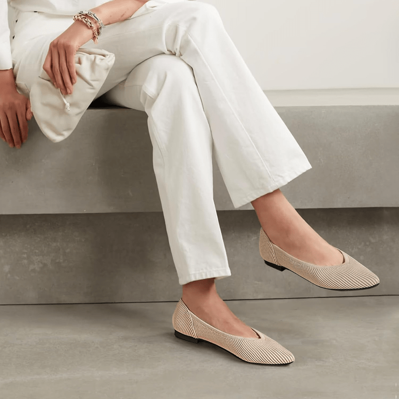 Faye Ballerine Knit da Donna – Scarpe Punta Stretta Comode Casual Chic