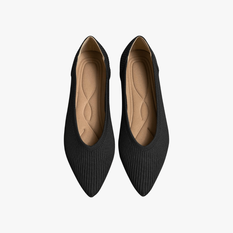 Faye Bailarinas Knit para Mujer – Zapatos Punta Fina Cómodos Casual Chic
