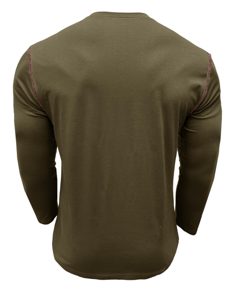 Owen Camiseta Henley Hombre – Manga Larga, Algodón Suave y Botones